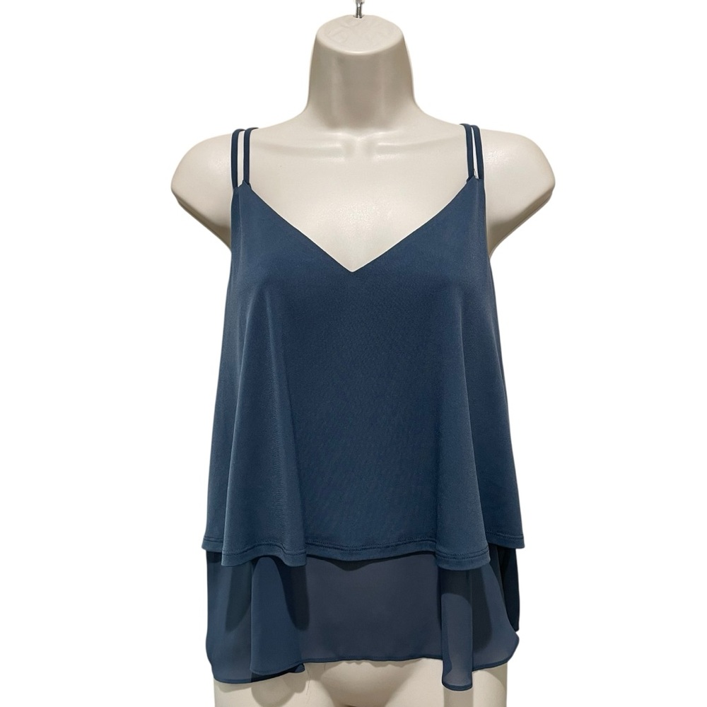 BCBGeneration Layered Double Strap Camisole Blue Women’s Size Medium